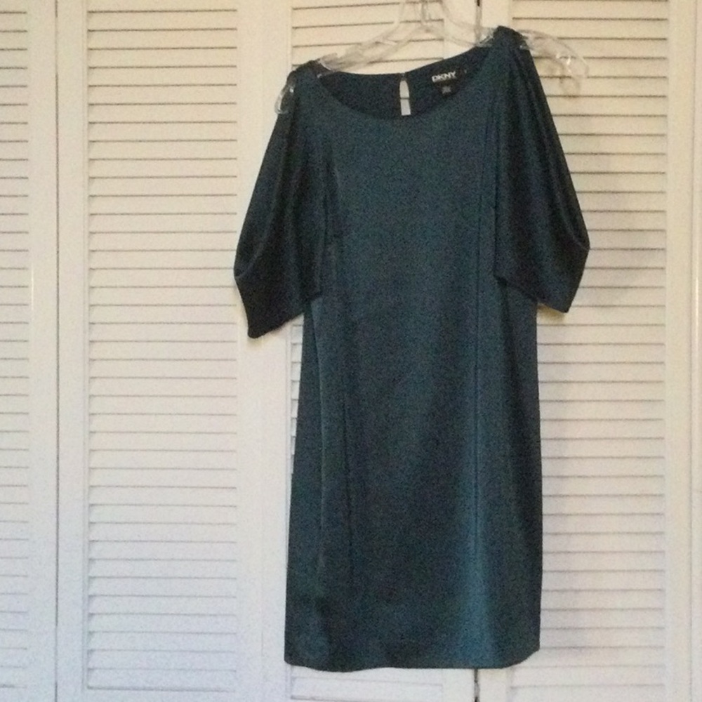 DKNY Dark Teal Long Sleeve Dress